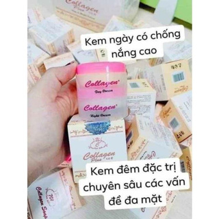 Kem collagen Plus vit E ngày và đêm (tặng kèm xà phòng)
