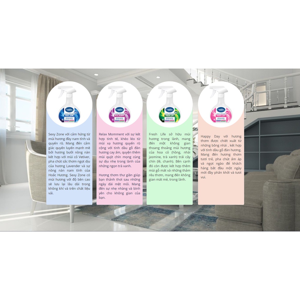 Chai Xịt Thơm PurePlus Khử Mùi, Kháng Khuẩn, dạng xịt 380ml