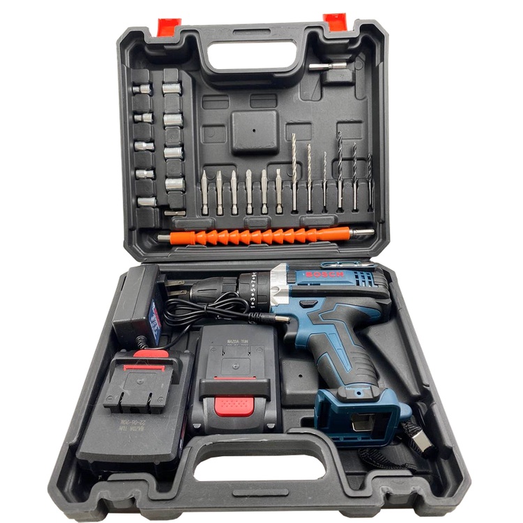 Máy khoan pin 72V Bosch 3 chức năng có búa - Tặng kèm bộ phụ kiện 24 món khoan, bắt vít