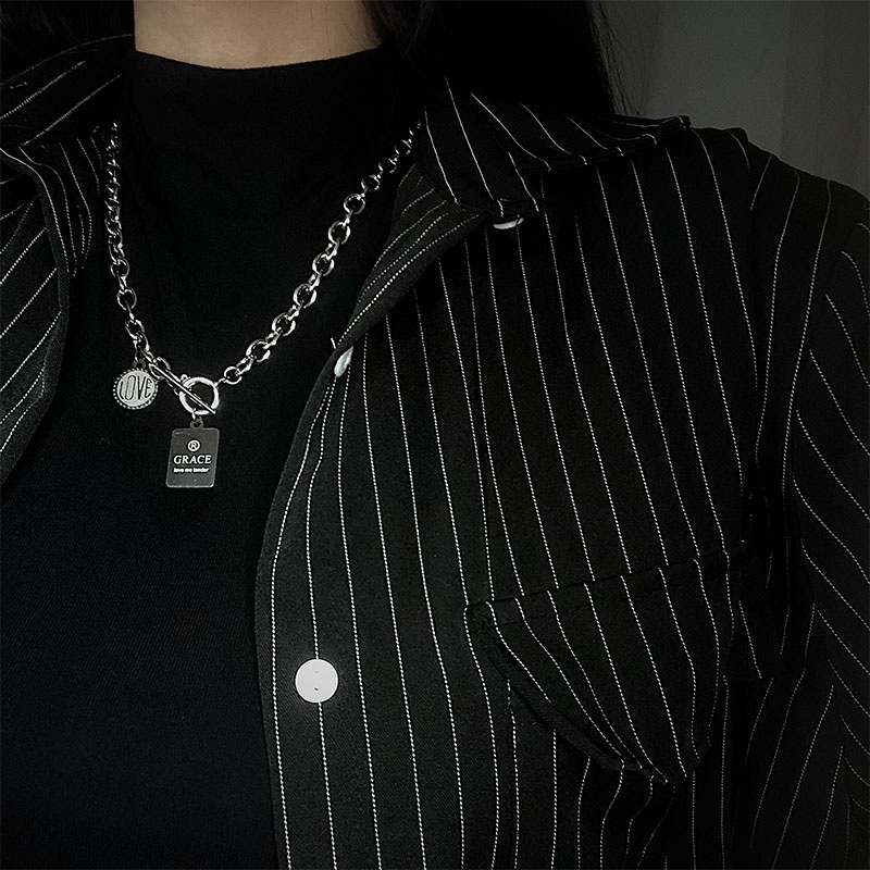 Vòng cổ inox phong cách hip hop cá tính cho nam nữ