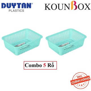 5 Rổ Nhựa Chữ Nhật Cao 3T8 Duy Tân (47.5 x 37.5 x 15 cm) No.978