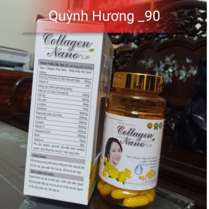 Viên uống COLLAGEN NANO Q10 lọ 60 viên giúp đẹp da,chống lão hóa