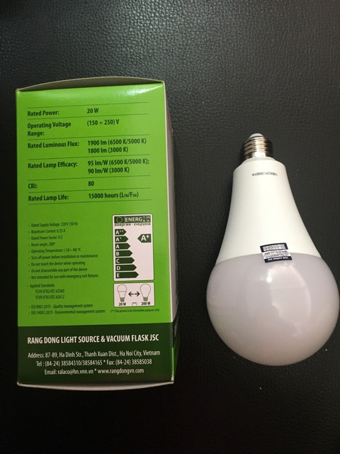 Bóng đèn led tròn Rạng Đông 20W