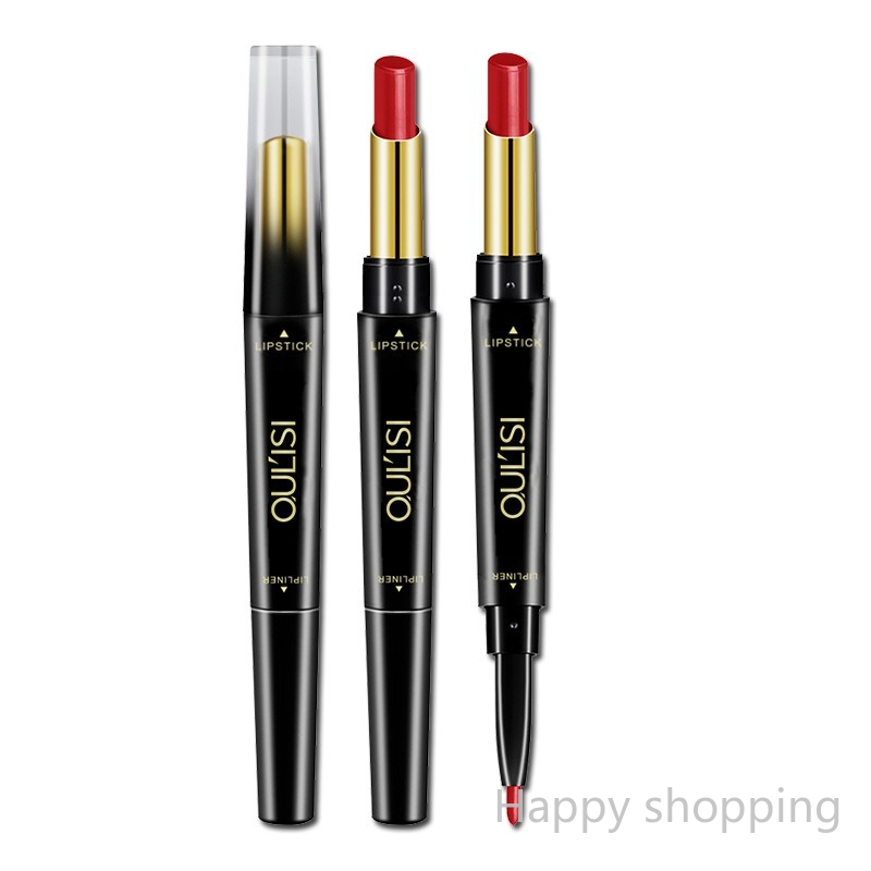 (Hàng Mới Về) Son Môi Kiêm Bút Kẻ Viền Môi Hai Đầu Xoay Được Không Dễ Phai Màu | BigBuy360 - bigbuy360.vn