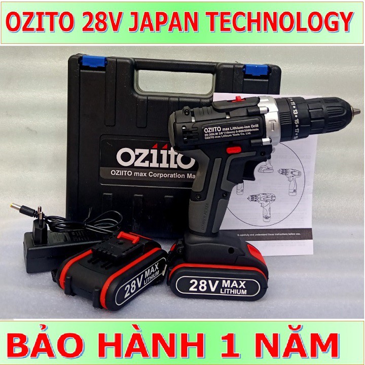 Khoan pin OZITO - máy 2 pin có búa