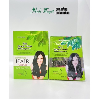 Hộp 10 gói gội là đen Oliu xanh lá 30ml x 10