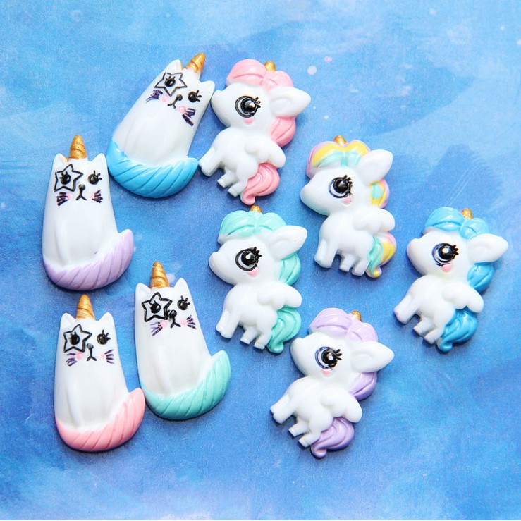 Các mẫu charm kỳ lân Unicorn và mèo kỳ lân dễ thương cho các bạn làm Jibbitz, trang trí vỏ ốp điện thoại, DIY