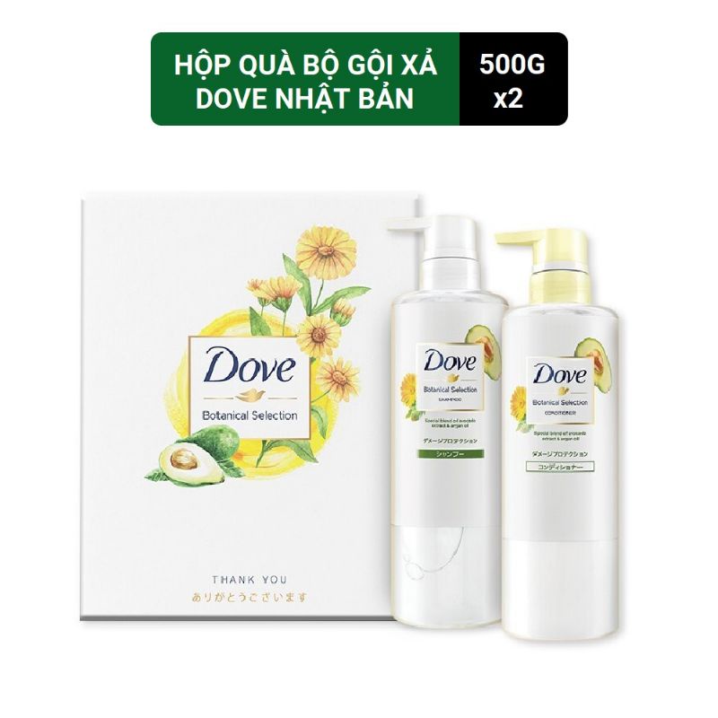 Combo Dầu Gội Xả Dove Hoa Sen &amp; Dầu Jojoba Botanical Selection (500g)