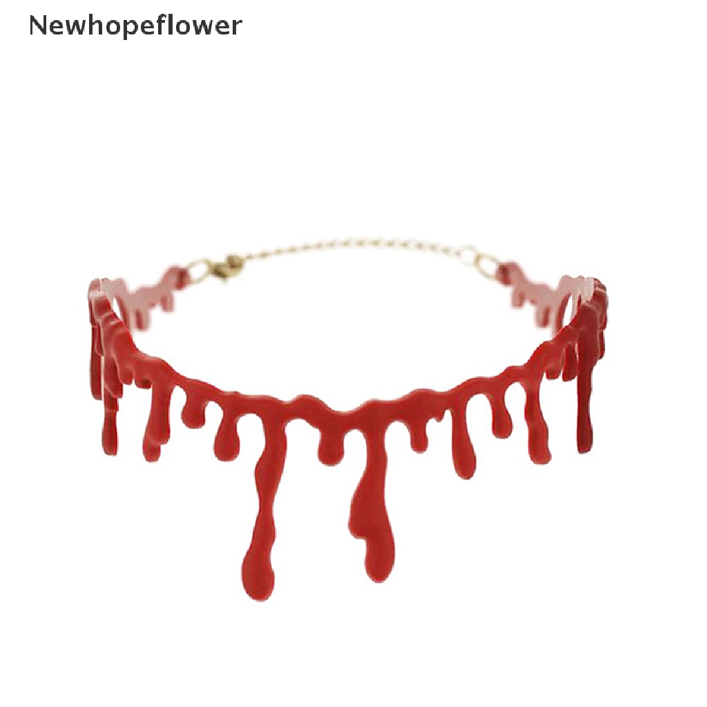 (NFPH) Choker Thêu Máu Đỏ Phong Cách punk Rock Deathrock Bán Chạy Nhất Cho Halloween
