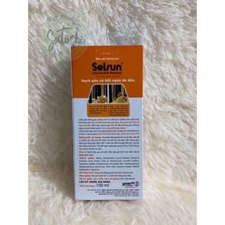 Bộ sản phẩm chống gàu Selsun (Dầu gội chống gàu Selsun 100ml + Dầu xã dưỡng tóc Selsun 100ml)