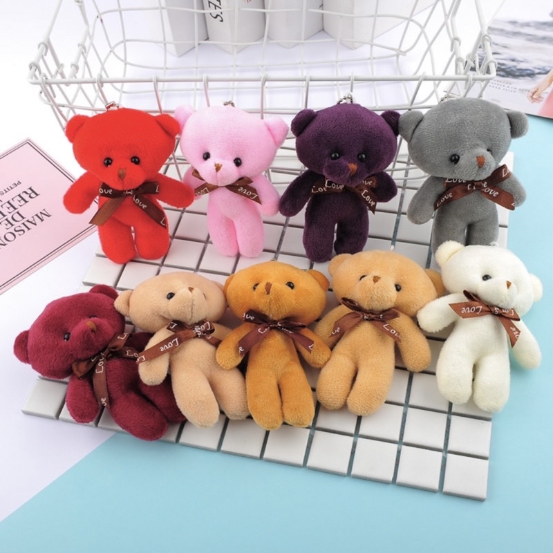 Móc khóa gấu bông, móc cài balo hình gấu Teddy