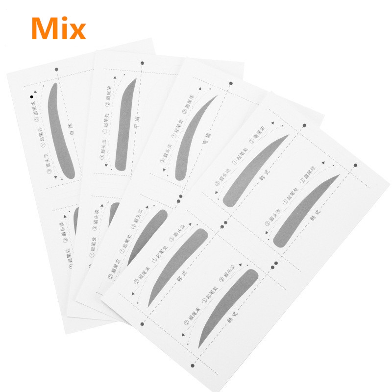 [Hàng mới về] 8 Cặp khuôn dán vẽ lông mày trang điểm tiện lợi