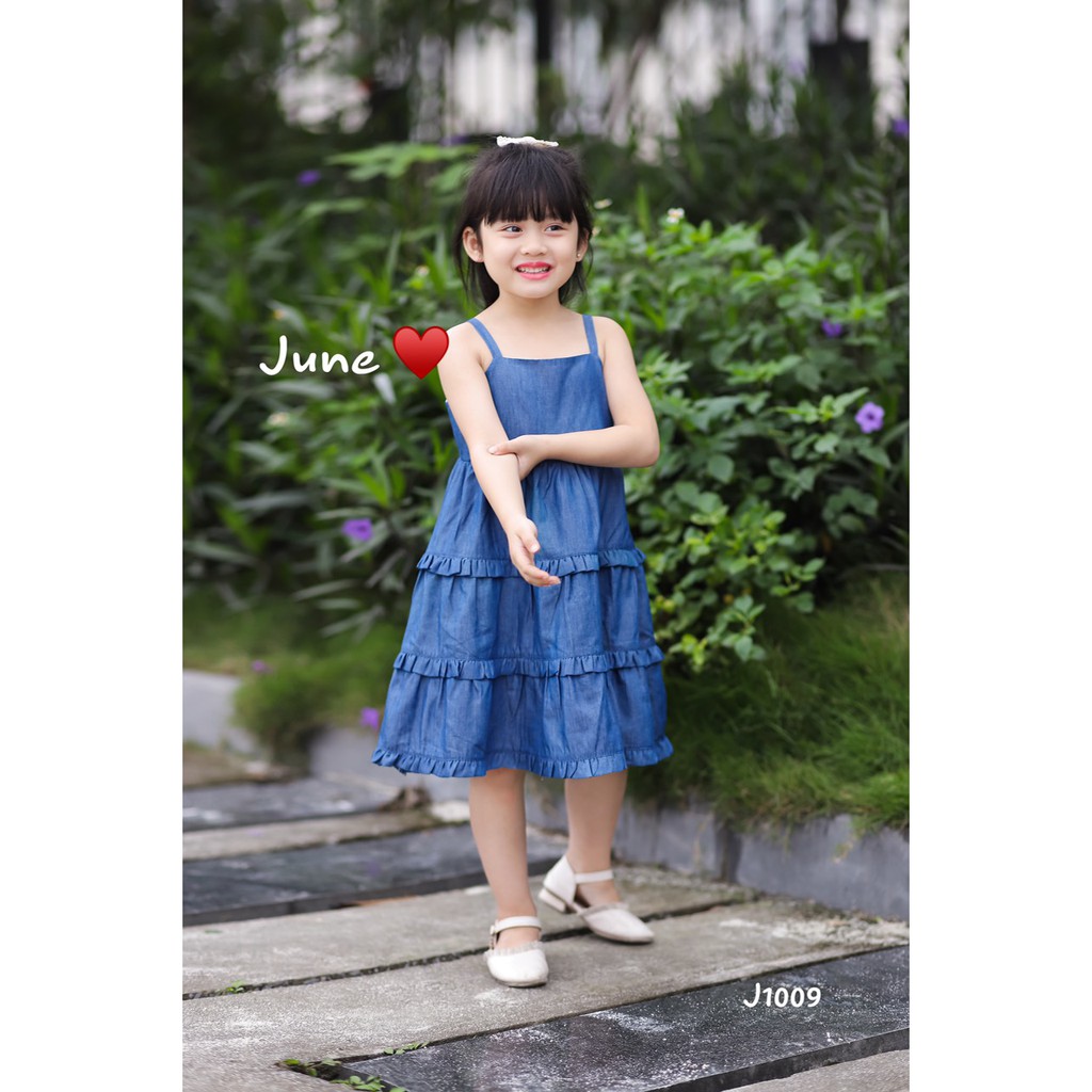 (June) Đầm jean mềm bé gái 16kg / 20kg