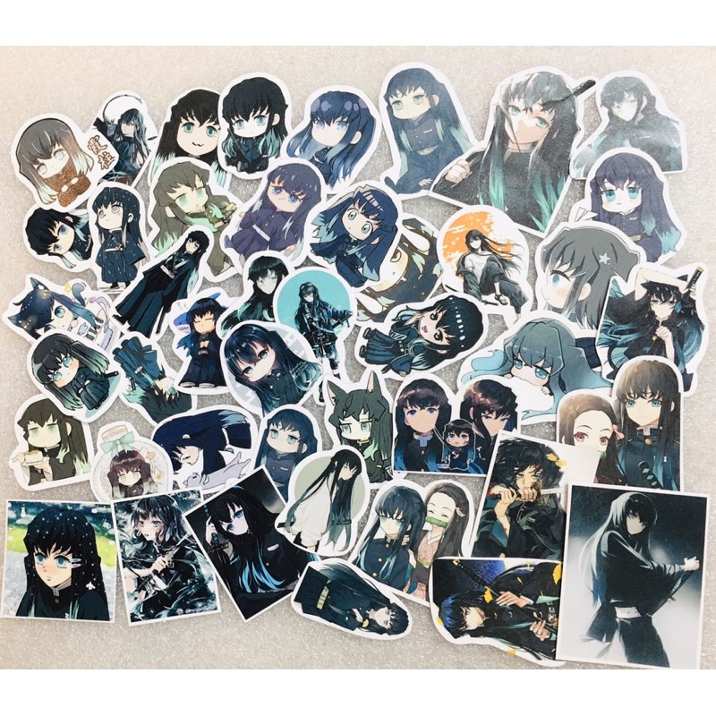 sticker muichirou set 30 cái khác nhau decal ép lụa bóc dán /hình dán muichirou kimetsu no yaiba