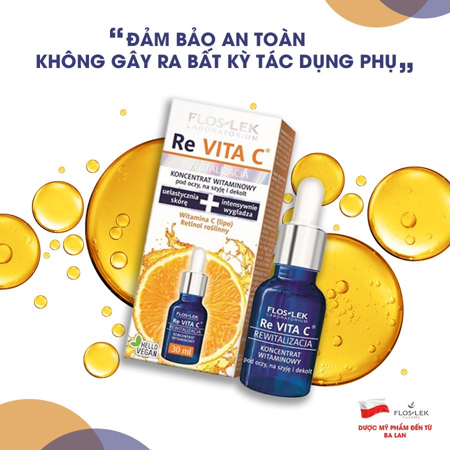 Serum vitamin C Floslek - tinh chất dưỡng ẩm làm sáng - giảm nhăn và trẻ hóa da Re Vita C 30ml