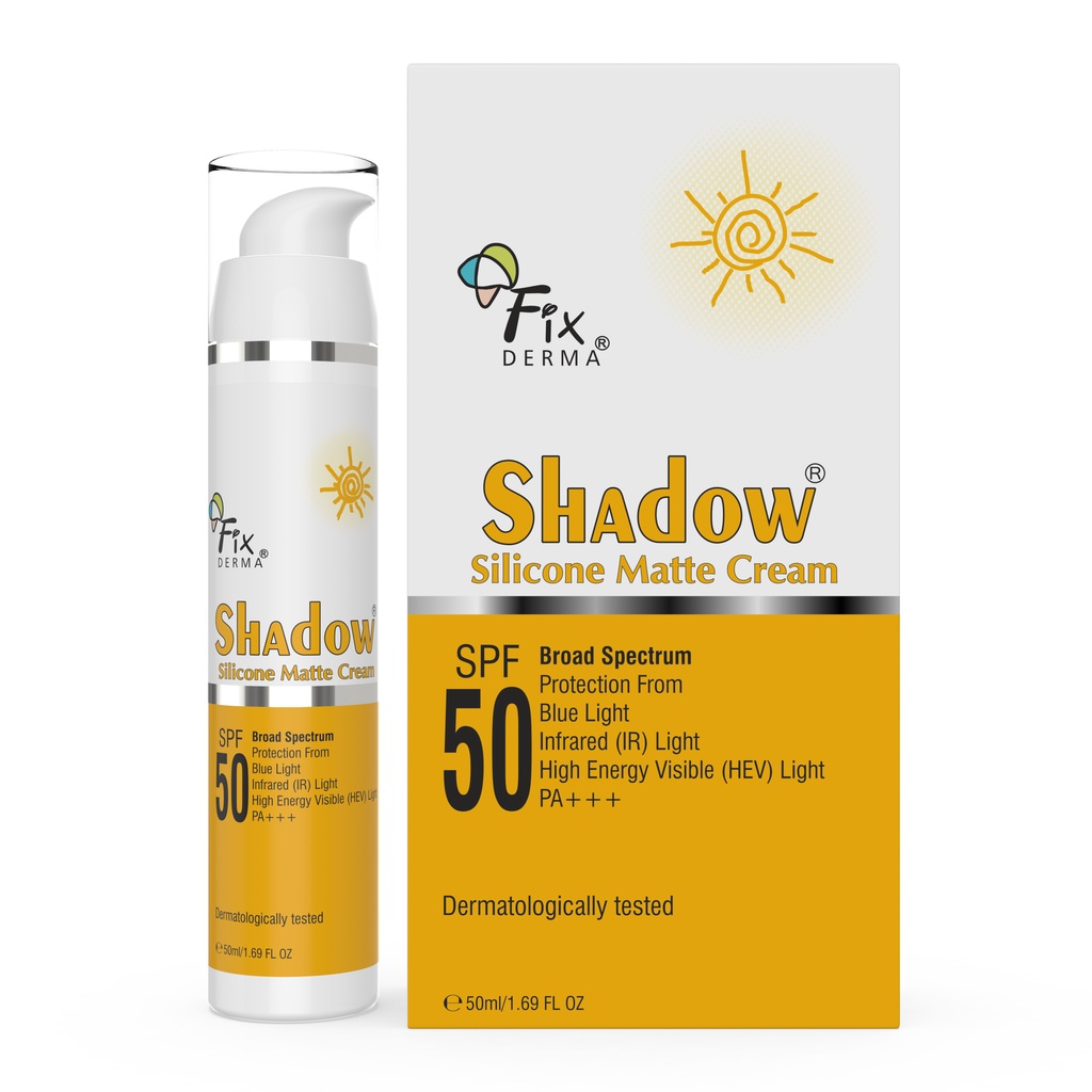 Kem Chống Nắng Không Nhờn Chống Tia UV Ánh Sáng Xanh Fixderma Shadow Silicone Matte Cream SPF - 50ml
