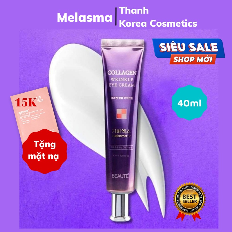 Kem Trẻ Hoá Vùng Mắt MELASMA-X Collagen Wrinkle Eye Cream Hàn Quốc 40ml