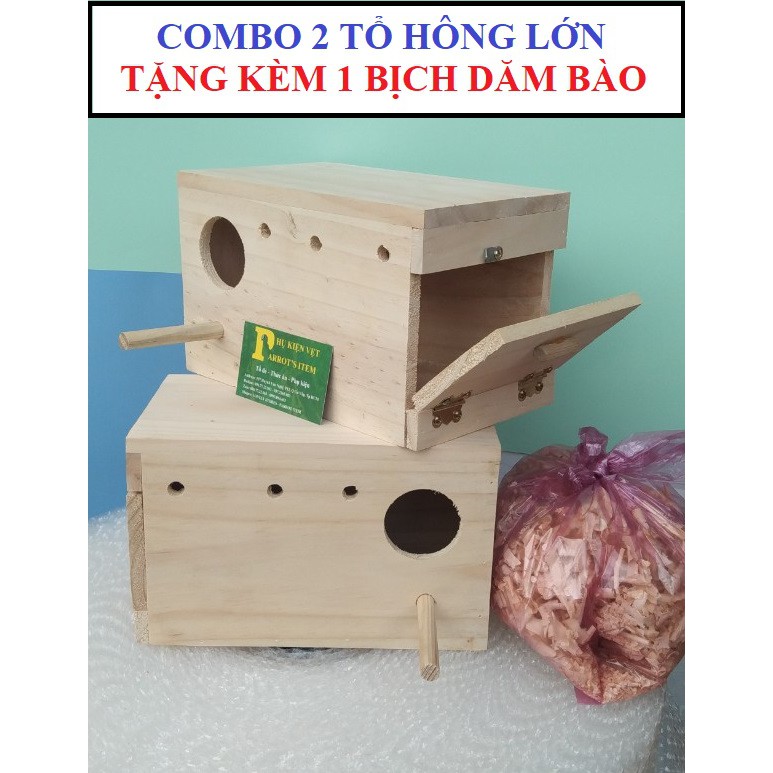 COMBO 2 TỔ YẾN PHỤNG NẮP HÔNG SIZE LỚN (TẶNG 1 BỊCH DĂM BÀO LÓT TỔ SIÊU MỀM)