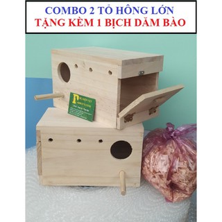 COMBO 2 TỔ YẾN PHỤNG NẮP HÔNG LỚN (TẶNG 1 BỊCH DĂM BÀO LÓT TỔ)