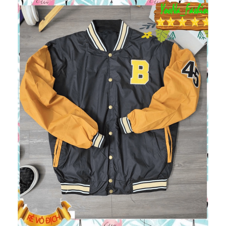 Áo Khoác Dù Das Kiểu Bomber Cúc Bấm Cánh Dơi in Logo Chữ B Lớn kèm số 45 Cách Tay tp07 [DUBAI_STORE]