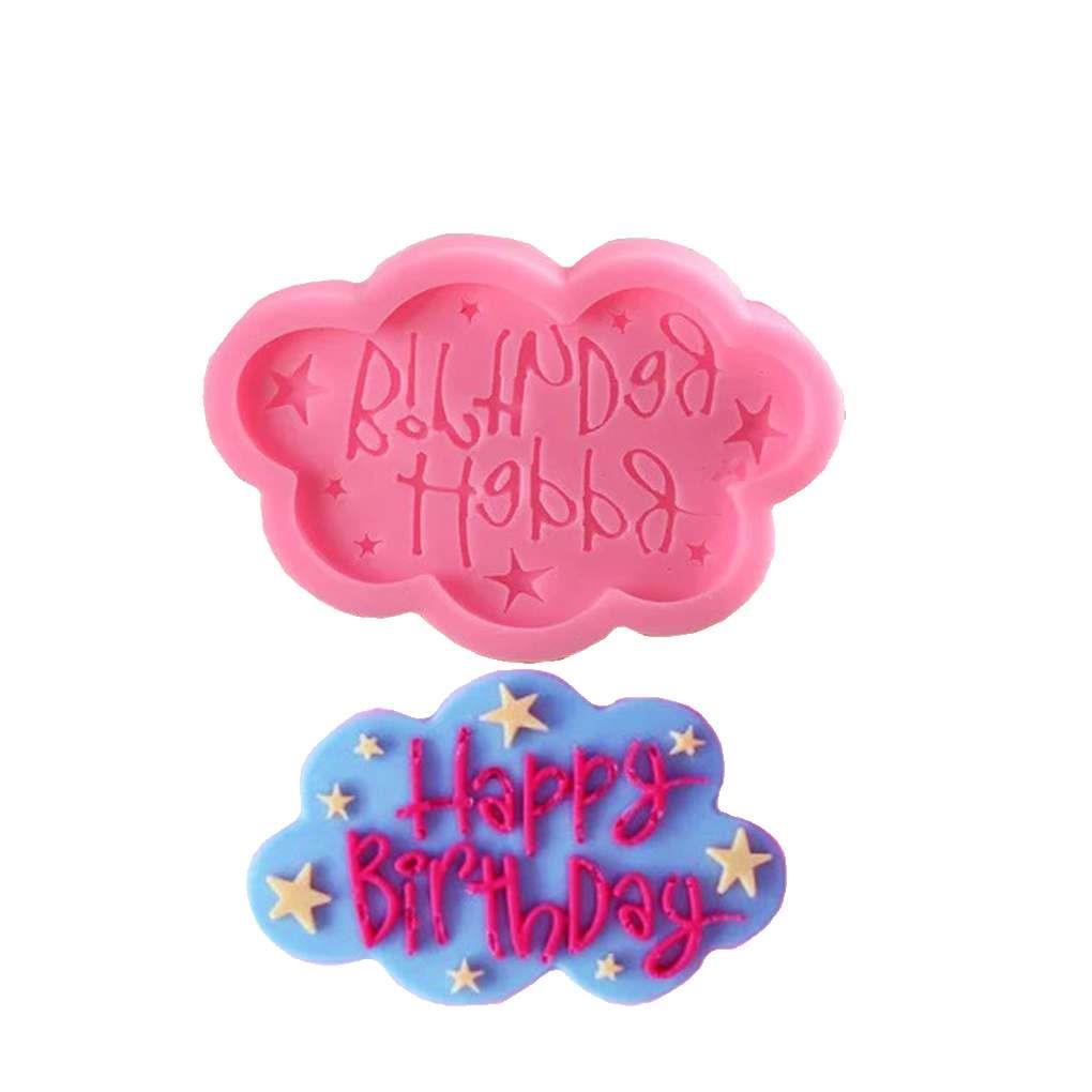 Khuôn Silicone Tạo Hình Chữ Happy Birthday Trang Trí Bánh DIY