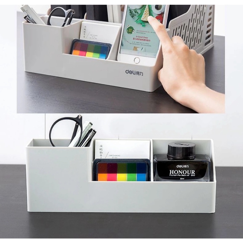 Giá đựng tài liệu 3 ngăn kèm khay để bút văn phòng