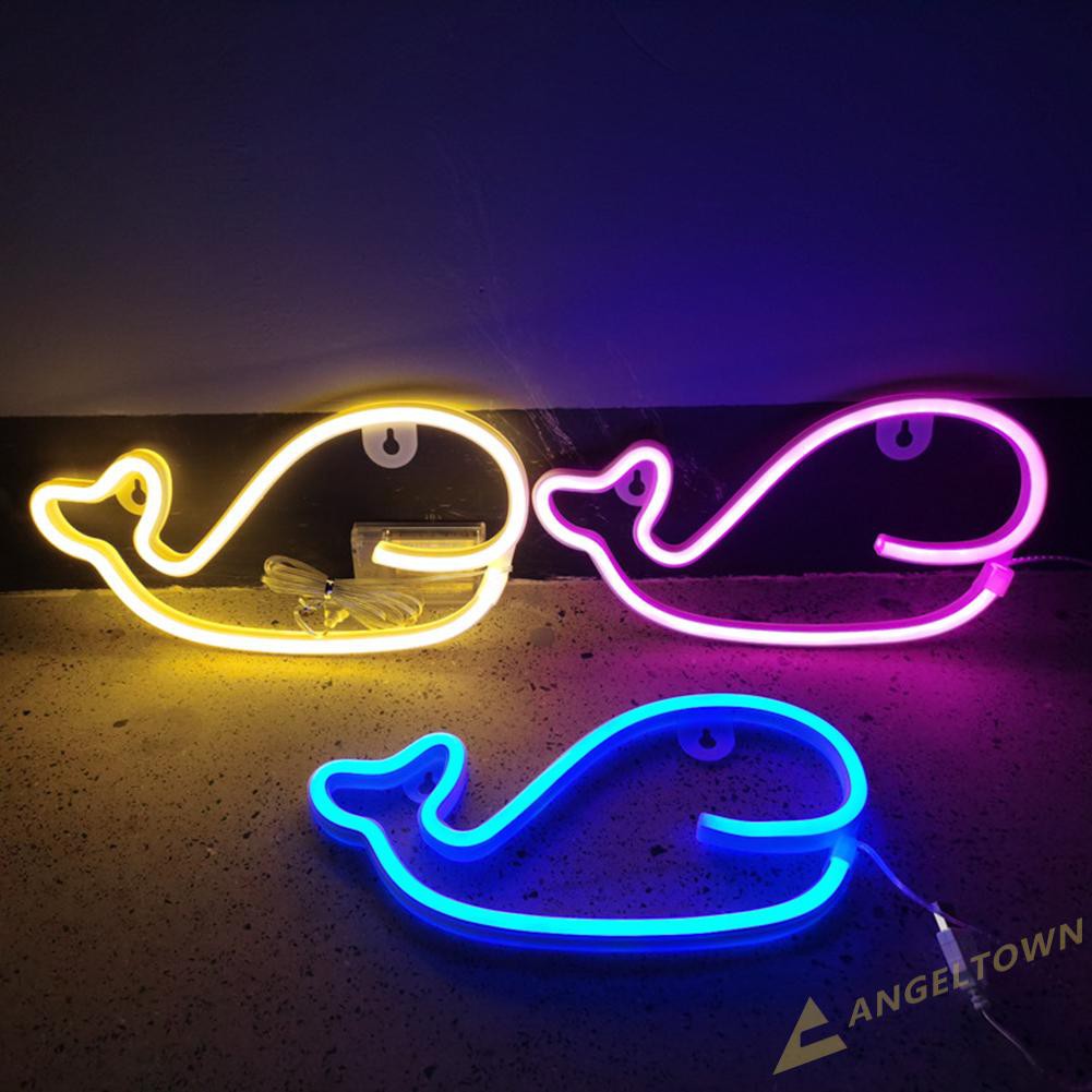 Đèn Led Neon Hình Cá Heo Dùng Trang Trí Ban Đêm