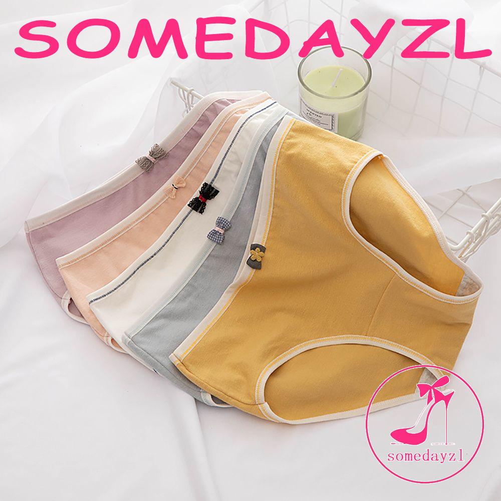 Quần Lót Cotton Mềm Mại Màu Trơn Đính Nơ Gợi Cảm Cho Nữ