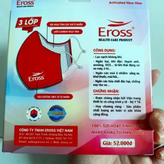 [Freeship từ 50k]Khẩu trang sợi hoạt tính Eross Hàng Cao cấp