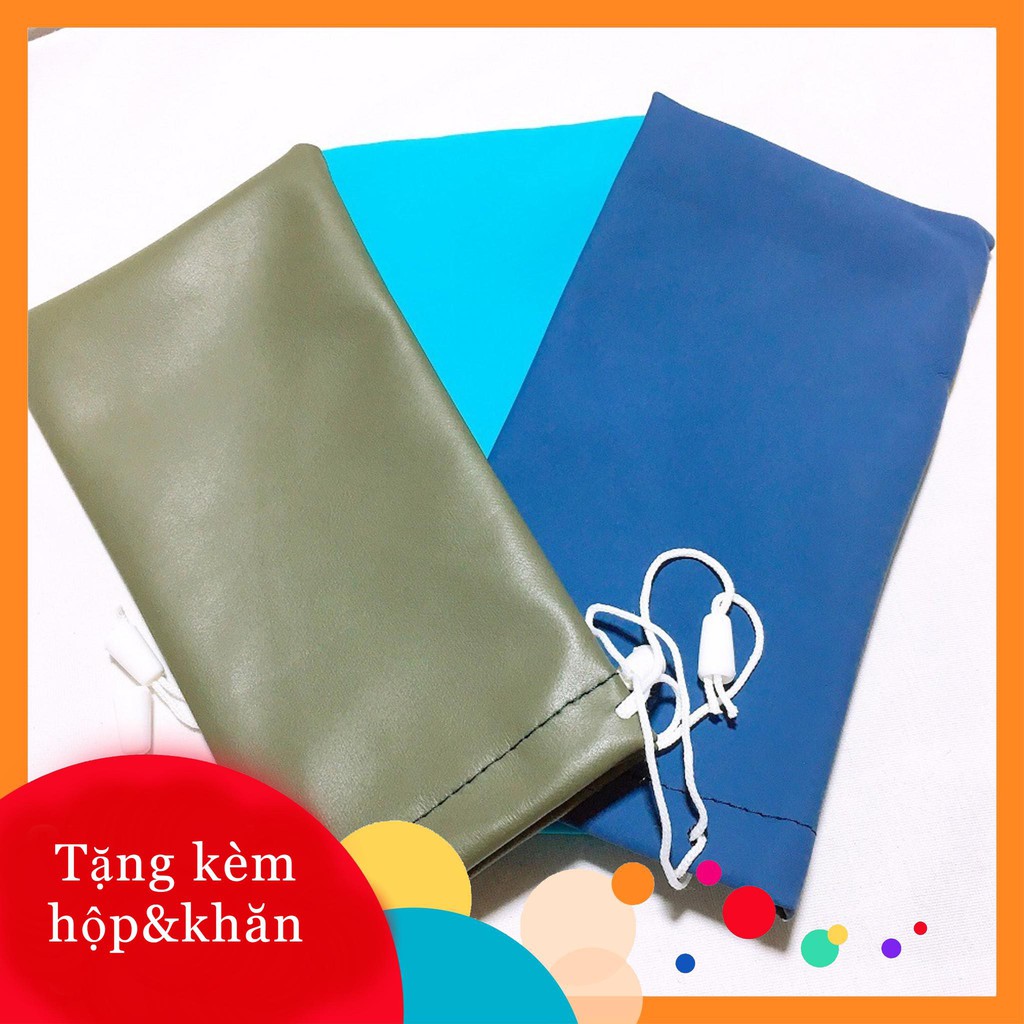 Túi da đựng kính mắt -gọng kính giả cận thời trang nhận cắt mắt cận viễn loạn