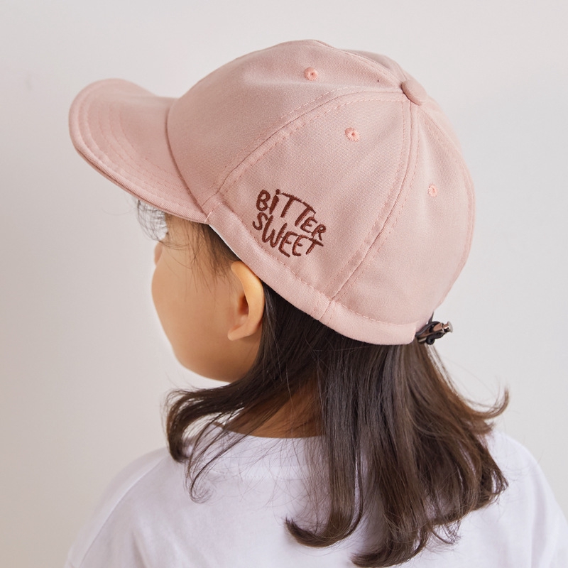 Mũ lưỡi trai cotton thêu chữ thời trang dành cho trẻ em
