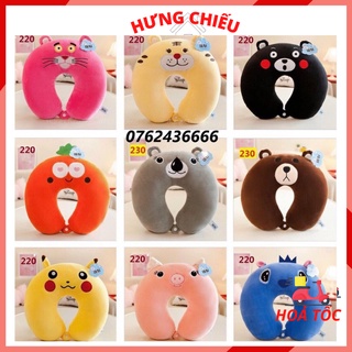 Gối tựa cổ chữ U có nút bấm hình con vật ngộ nghĩnh