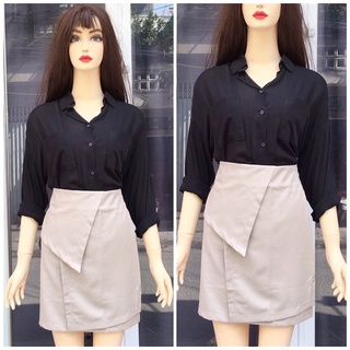 Chân váy kem công sở cách điệu size S