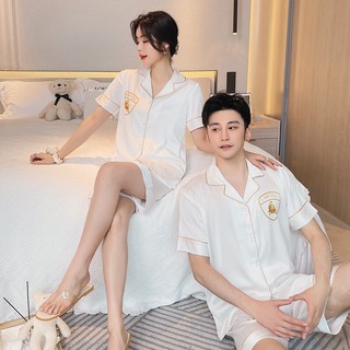 Đồ bộ Pyjamas áo cộc quần đùi cho các cặp đôi - Đồ mặc nhà chất lụa siêu mát