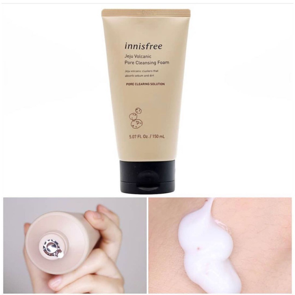 Sữa Rửa Mặt Tro Núi Lửa Giảm Mụn Đầu Đen, Bã Nhờn Innisfree Jeju Volcanic Pore Cleansing Foam Ex 150ml