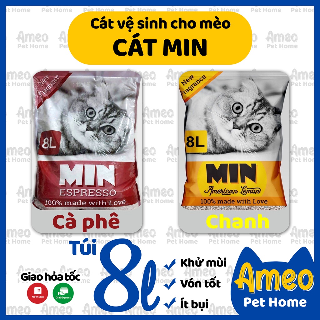 Cát vệ sinh cho mèo | Cát MIN 8L | Cát mèo Cát Nhật chính hãng