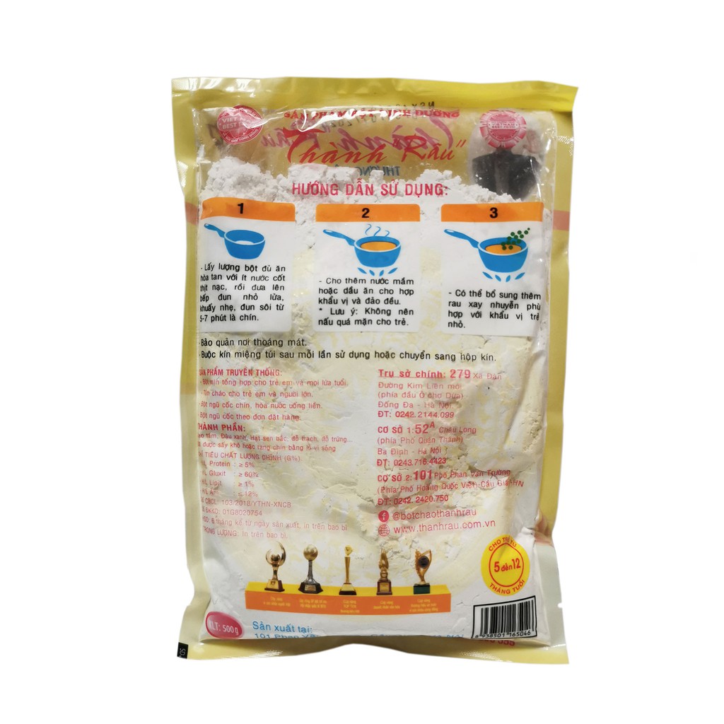 Bột Dinh Dưỡng Thành Râu Túi 500g (Bột mịn tổng hợp bổ sung vitamin và khoáng chất từ thiên nhiên)