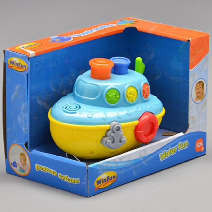 Đồ chơi tắm cho bé - Tàu thủy phun nước vui vẻ có đèn nhạc Winfun 7106 cho bé từ 6 tháng tới 5 tuổi
