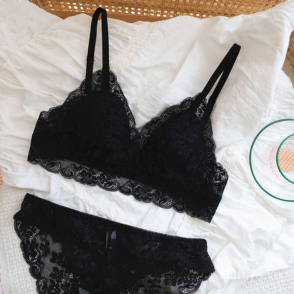 Áo Ngực Hình Tam Giác Không Gọng Phối Ren Phong Cách Nhật Bản Dành Cho Nữ