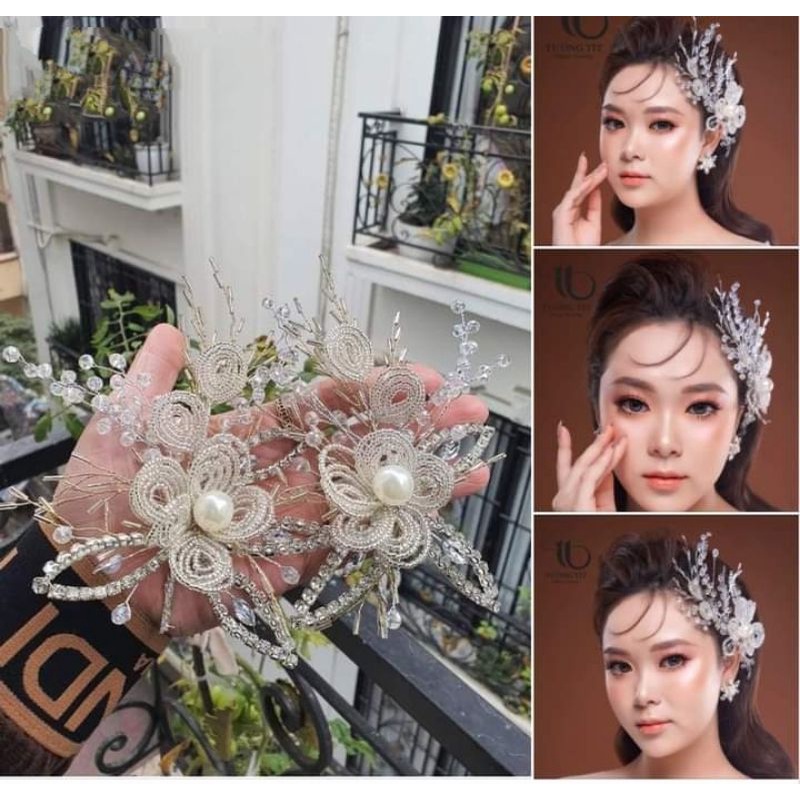 sét 2 cài tóc cô dâu xinh