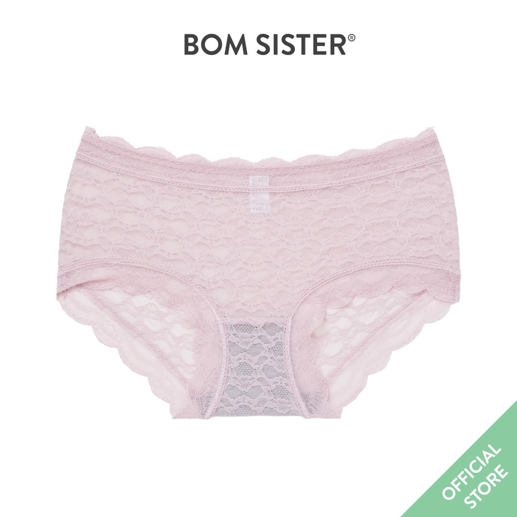 Quần lót lưới phối ren màu trơn BOM SISTER Q2925