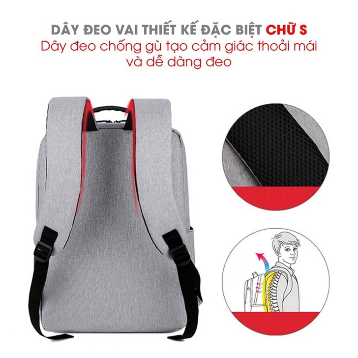 Balo nam nữ chống trộm thời trang Hàn Quốc - Cặp laptop đi học chống sốc chống bám bụi