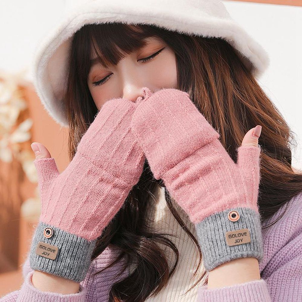 Găng tay vải nhung hở ngón mềm mại giữ ấm thiết kế đơn giản dành cho nữ