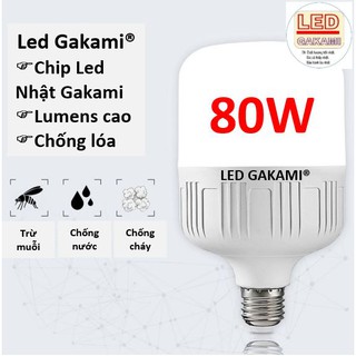 2 BÓNG ĐÈN LED TRỤ 80W, SIÊU SÁNG TIẾT KIỆM ĐIỆN LBT80Wc, CHIPLED GAKAMI NHẬT CHÍNH HÃNG