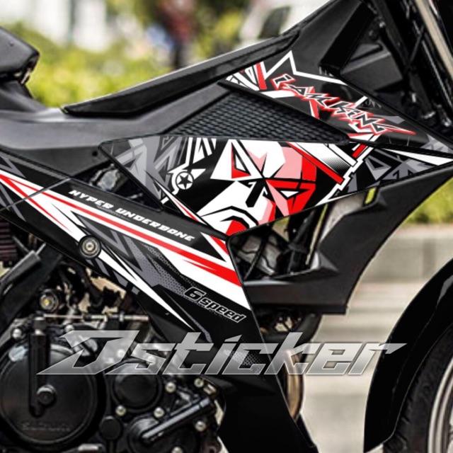 Tem rời Satria F150 Kingdrag đỏ trắng đen