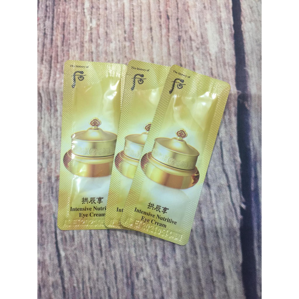 Gói Kem Dưỡng Mắt Whoo Vàng Xóa Mờ Nếp Nhăn Và Giảm Bọng Mắt- The History Of Whoo Intensive Nutritive Eye Cream