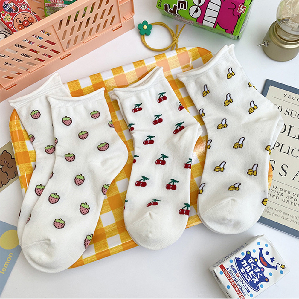 1 Đôi Tất Cotton Màu Trắng Hình Trái Cây Dễ Thương Cho Nữ | BigBuy360 - bigbuy360.vn