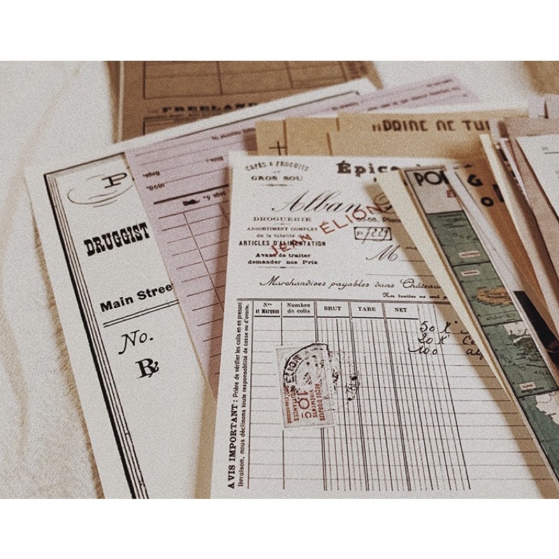 [V02] set 210 món vintage cổ điển trang trí sổ bullet journal phụ kiện decor chụp ảnh
