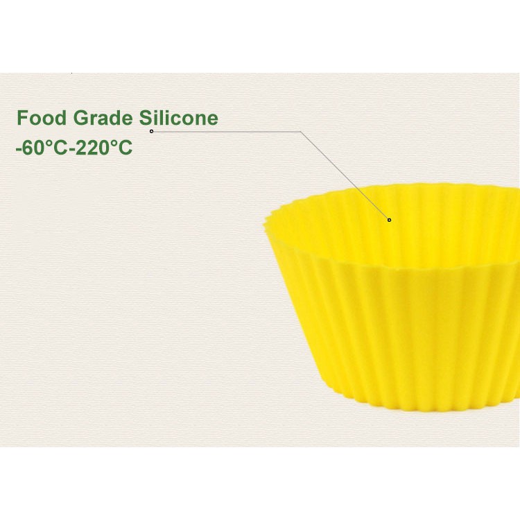 Bộ 1/6/12 Cốc Làm Bánh Cupcake Bằng Chất Liệu Silicon