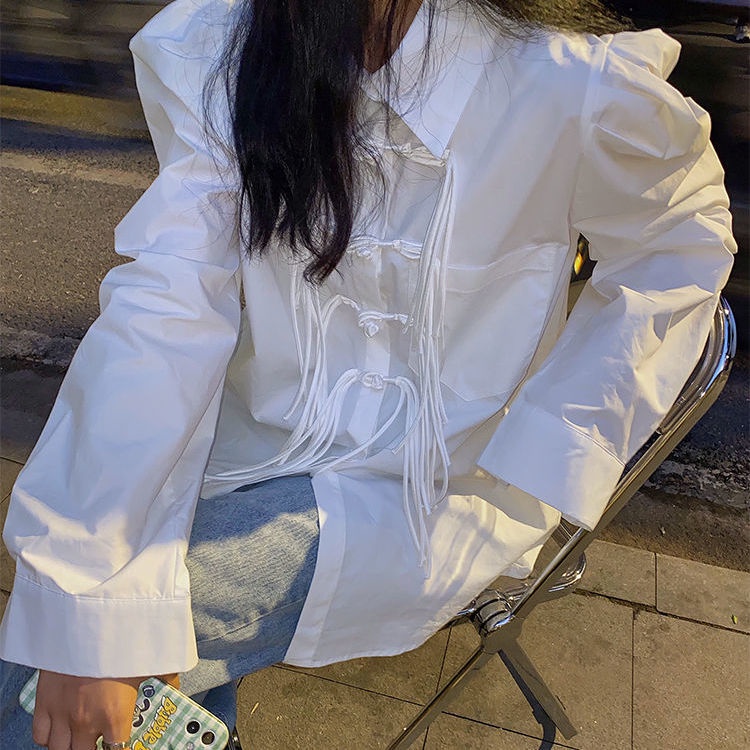 Áo Sơ Mi Nữ Dài Tay Cài Nút Thiết Kế Mới Phong Cách Hàn Quốc Dễ Phối Đồ